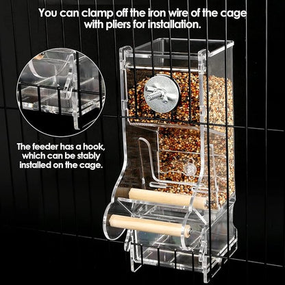 2PCS No Mess Bird Feeder, Transparent Acrylic, Reducing Waste, Suitable for Small Birds
