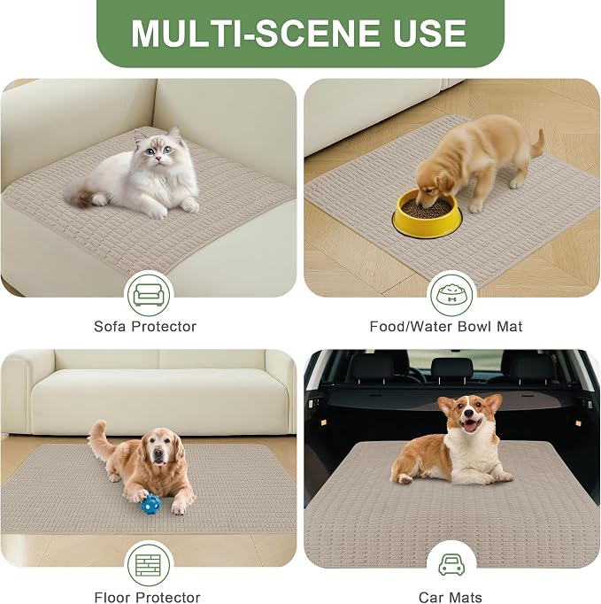 Washable Pee Pads for Dogs, 2 Pack Reusable Puppy Pads Dog Pads, Non-Slip Dog Pee Pads, Leakproof Pet Pee Pads Wee Wee Pads for Dogs. (Brown, 20"x20"(Pack of 2))