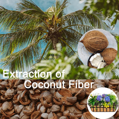 Mxespoir 3Pcs 24“ Coco Liners for Planters, Pre-Formed Trough Coconut Fiber Liner Replacement for Window Box, Fence Flower Baskets, Garden Flower Pot (24 inch 3PCS)