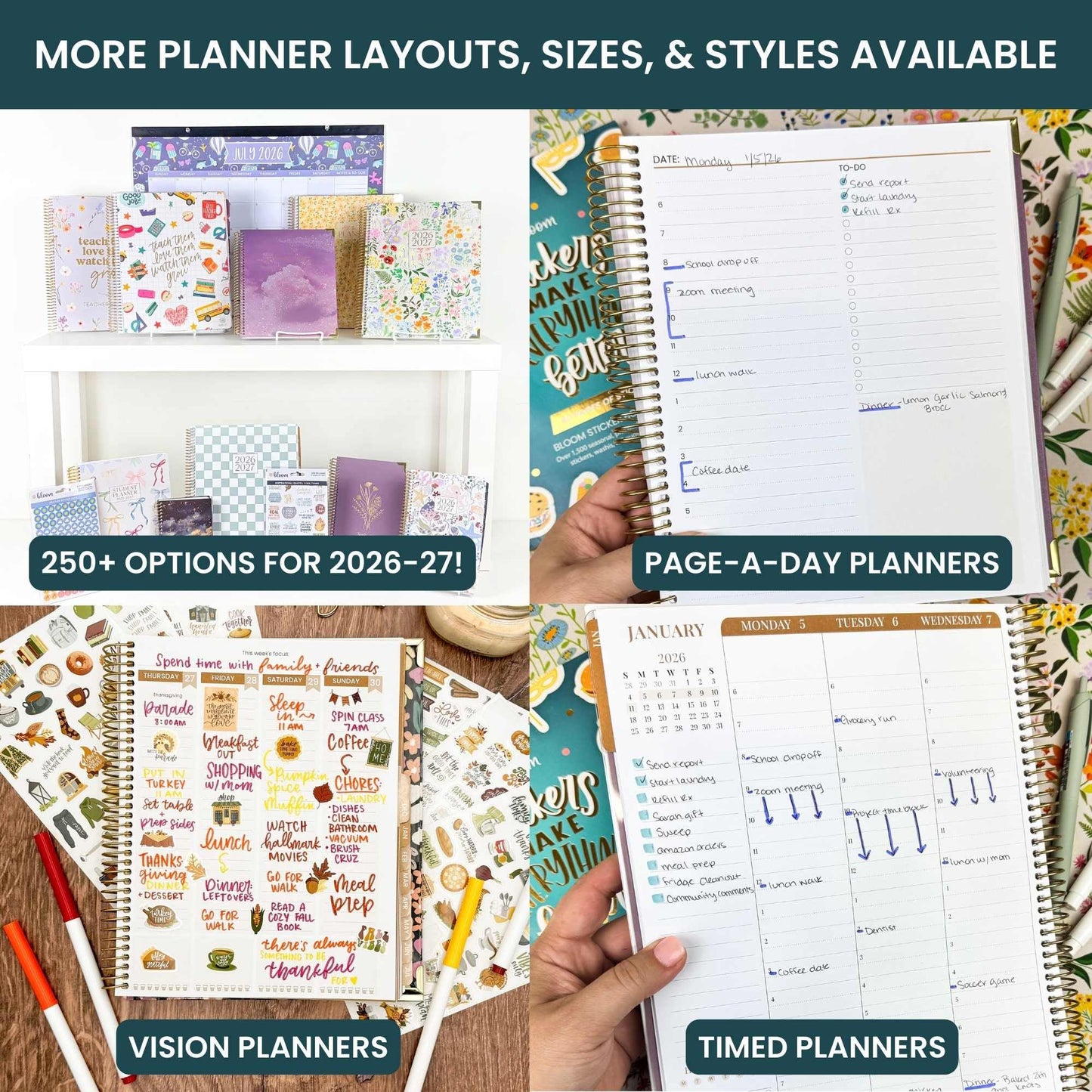 bloom daily planners 2026-2027 Planner (8.5” x 11") 13 Month Academic Year Organizer (July 2026 - July 2027) - Weekly & Monthly Agenda Book with Stickers & Tabs - Creating a Life I Love