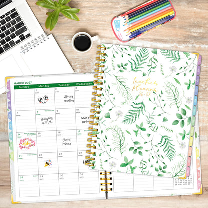 Teacher Planner 2026-2027, 8.5"x11" Large Academic School Year Planner from July 2026 to June 2027, Weekly & Monthly Lesson Planning Book with Pocket & Stickers for School Teachers Supplies