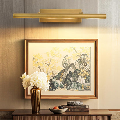 Art Picture Frame Wall Light: 30" Glod Antique Swing Arm Artwork Paintings - Dimmable Long Brass 4 Lights Over Photo Framed - Decorative Wall Lighting Above Painting for Gallery Museum Bulbs Included