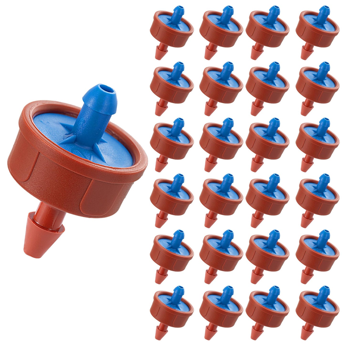 30Pcs 0.5 GPH Pressure Compensating Irrigation Spot Drippers,Constant Flow Barb Outlet Watering Dripper Emitters Heads Parts for 1/4 Inch Watering Tubing Line for Garden Pots Plant Irrigation Systems