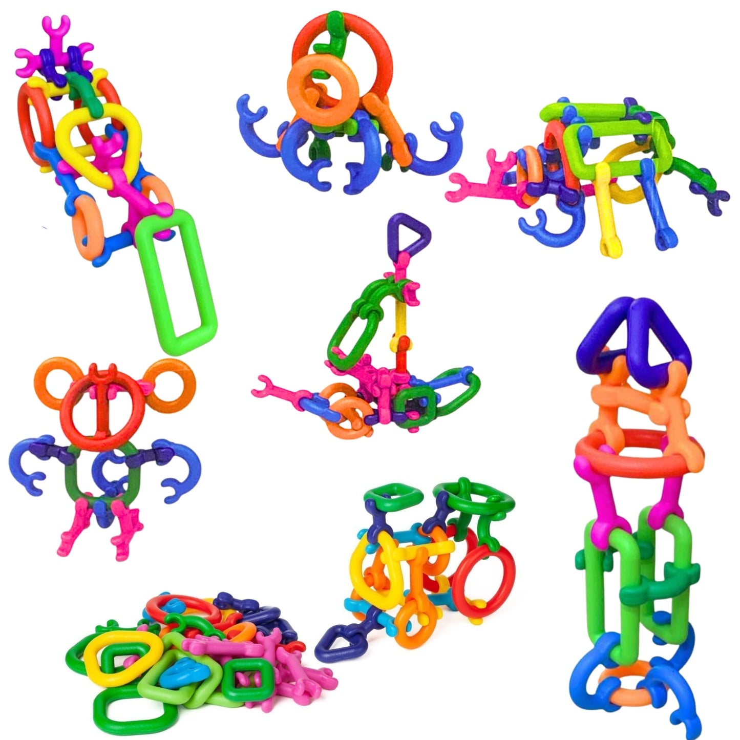 LAVIBI Click & Create Builder Set (80 pcs) - STEM Educational Interlocking Building Blocks for Kids Ages 2-7, Creative Construction Toy for Boys & Girls, Colorful Fine Motor Skills Toy