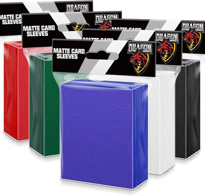 Kitoyz 500Pcs Trading Card Sleeves, Matte Top Loading Sleeves for Standard Cards 2.5Inch X 3.5Inch, Card Protector Sleeves for Baseball Card,Sports Cards,Game Card (5 Colors)