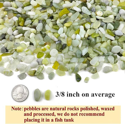 FANTIAN 5 lbs Jade Gravel Small Pebbles for Indoor Plants, Decorative Rocks for Plants Succulents Cactus Bamboo Vases Filler and Potted Drainage Gravel