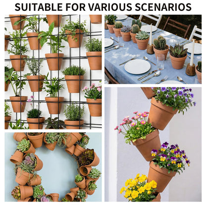 Little pot friend 4 Inch Round Terracotta Pots, 6 Pcs Planters Pots with Drainage Holes and Saucer for Indoor Outdoor Gardening, Flower