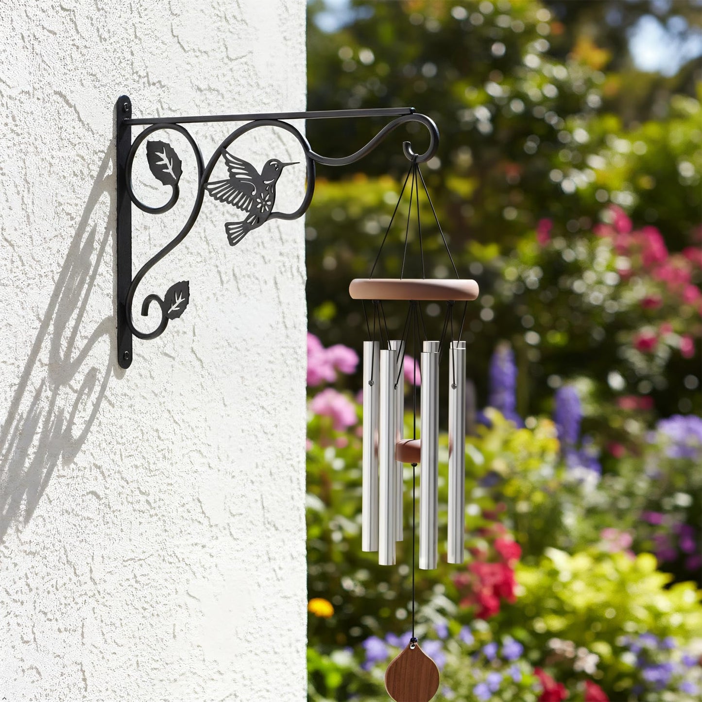 2 Pack Heavy Duty Plant Hooks for Hanging - 12 Inch Metal Wall Hangers Indoor/Outdoor, Sturdy Plant Bracket for Bird Feeders, Planters, Lanterns, Wind Chimes - Patio, Garden, Home Decor (Black)