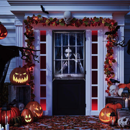 Newwiee 2 Pcs Scary Halloween Curtain Window Silhouette Cover Decoration Theme Poster for Indoor Outdoor Party Wall Door(Spooky Ghost)