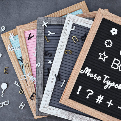 Felt Letter Board with Letters, Pre Cut & Sorted 725 Letters, First Day of School Board, Baby Announcement Sign, Pregnancy Announcement, Custom Signs & Wood Stand, 10x10in Message Board, Classroom Decor Sign Board