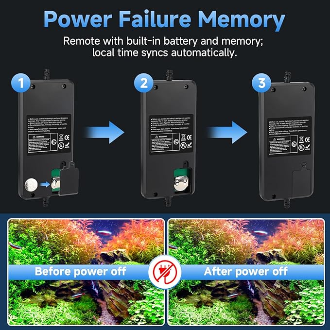 fishkeeper LED Aquarium Plant Light, 24/7 Full Spectrum Aquarium Light with 5 Nature Weather Mode, Auto On Off with Timer for 40-48 Inch Fish Tank, Adjustable Colors/Brightness with Memory Function