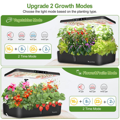 Hydroponics Growing System Indoor Garden - DRYADES Herbs Garden Kit Indoor with LED Grow Light Grow Anything Plants Germination Kit (No Seeds) Harvest Vegetable Lettuce for Home Kitchen (44 Pods)