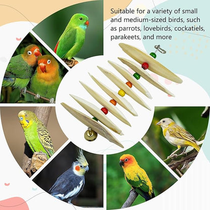 3 Pack Bird Toys with Cuttlebone,Parrot Toy Bird Beak Grinding Stone Parakeet Cage Accessories for Small & Medium Budgies Lovebirds Cockatiels (Flake,8 Per Skewer)