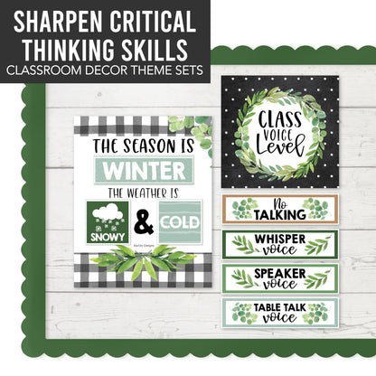 Hadley Designs Classroom Calendar Set Bulletin Board Decorations - Greenery School Calendar for Classroom Decor, Kindergarten Preschool Elementary Teacher Must Haves, Homeschool & Daycare Essentials