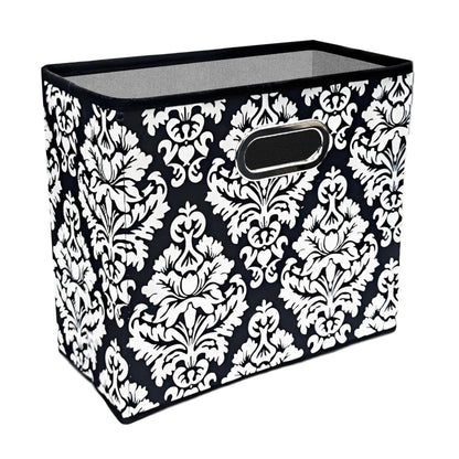 Fozxsvg Black 4.5 Gallon Fabric Trash Can, Waterproof Cute Waste Basket, Decorative Trash Bin for Bedroom, Office, Living Room, Kitchen