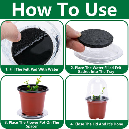 EBaokuup 10 Pack Self Watering Seed Starter Pot, 3 Inch Automatic Watering Plant Nursery Pots with Humidity Dome, Red Self Watering Nursery Pots for Potted Plants Seed Germination