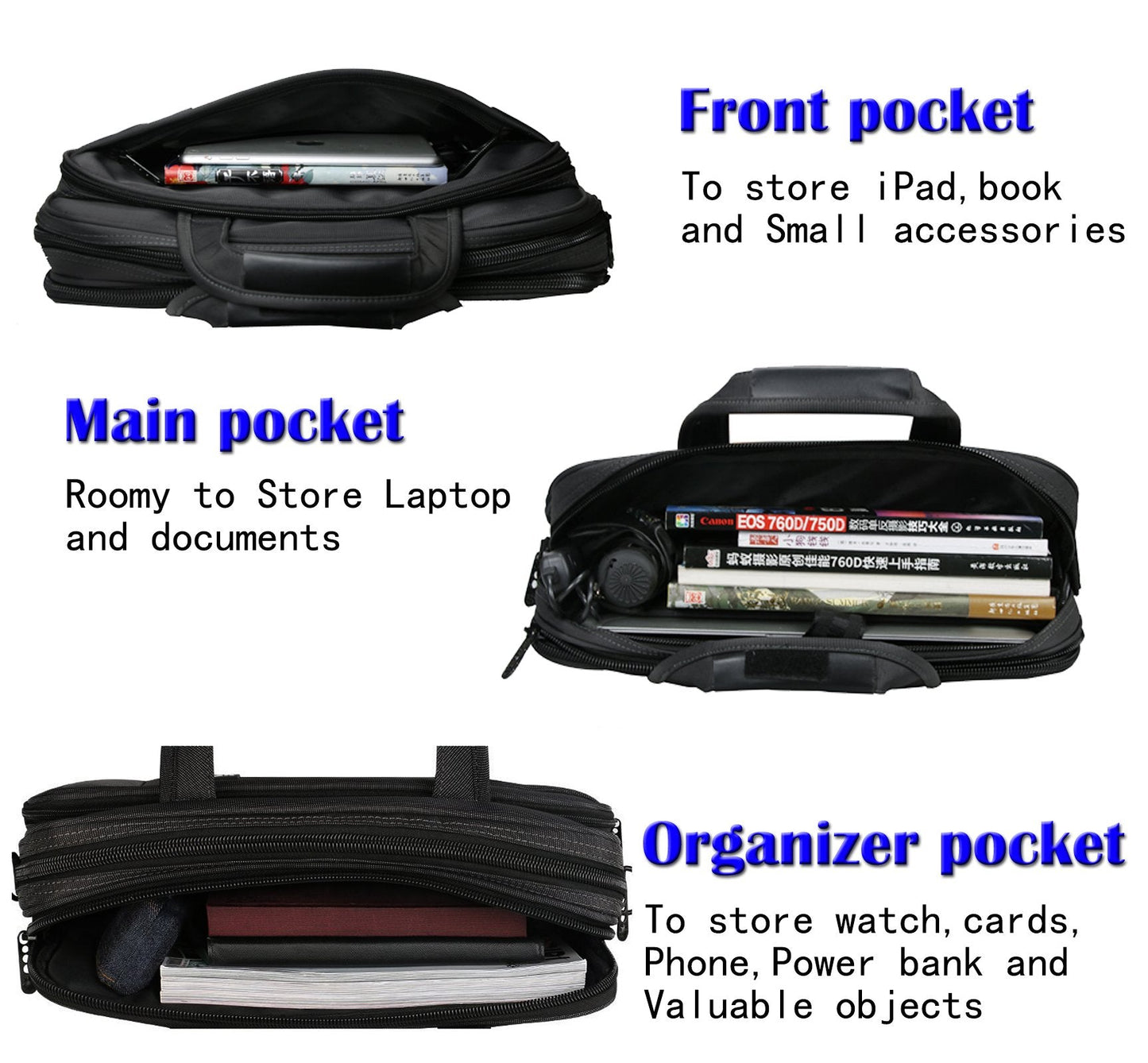 Briefcase Bag 15.6 Inch Laptop Messenger Bag Business Office Bag for Men Women, Shoulder Bag fit for Computer Notebook MacBook Hp Dell Lenovo Asus Apple