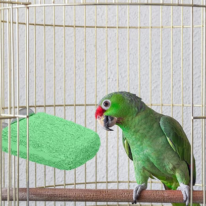 2pcs Anti-Slip Bird Beak Grinding Stones, Washable Resin Bird Beak Trimmer & Nail Filing Stand Platform Cage Accessories for Parrots Budgies Cockatiels Parakeets (Green)