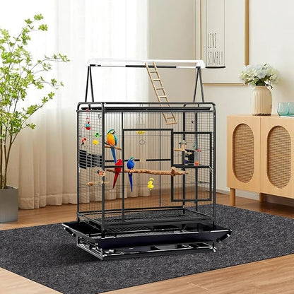 Large Bird Cage Mat, Under Pet Cage Mat, Absorbent/Waterproof Felt Pad for Bird Cages, Reptile Aquariums, Dog Kennels, with Non-Slip Backing for Hard Floors and Surfaces (30 x 36 inch)