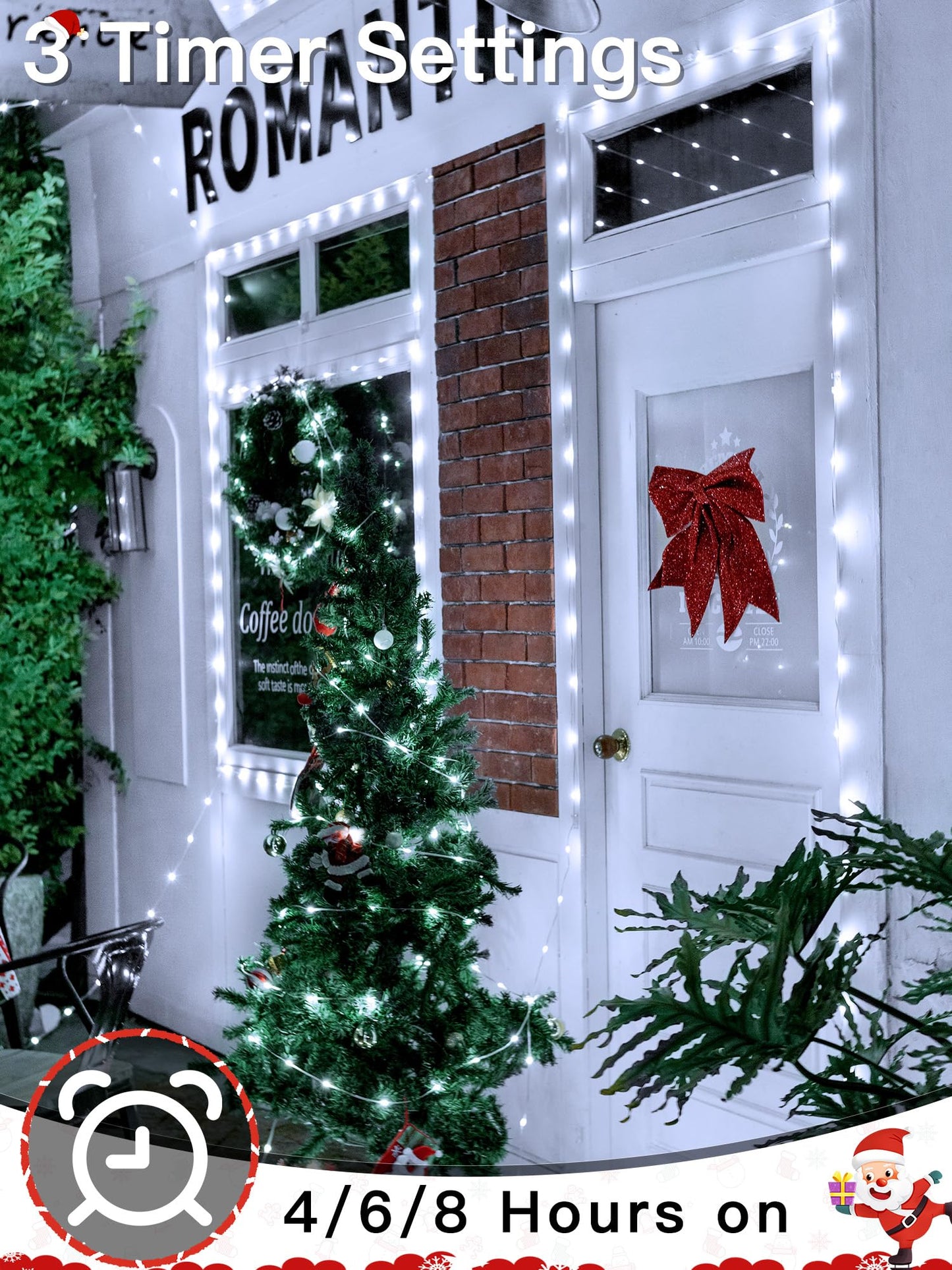 Ccinny Christmas Lights Outdoor, 1000LED 328FT Christmas Tree Lights IP67 Waterproof, Plug in Fairy Lights with Remote 8 Modes Timer, Xmas Light for Outside Indoor House Holiday Decor(Cool White)