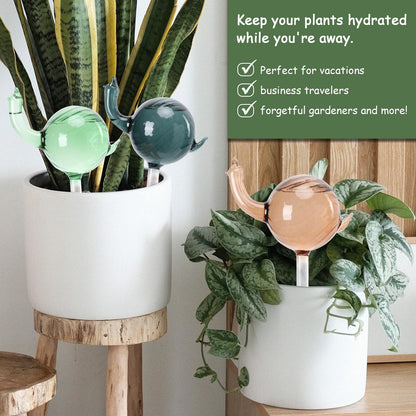 Chonsun Glass Plant Watering Globes 3PCS Plant Watering Devices Self Watering Planter Insert Automatic Plant Waterer Indoor Snail Decoration