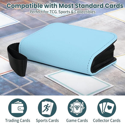 Mini Trading Card Binder Album, 1 Pocket Card Binder with 20 Double-Sided Pages 40 Pockets, Side Loading Small Card Binder for Trading Cards, Single Card Holder Book for Collectors and Kids