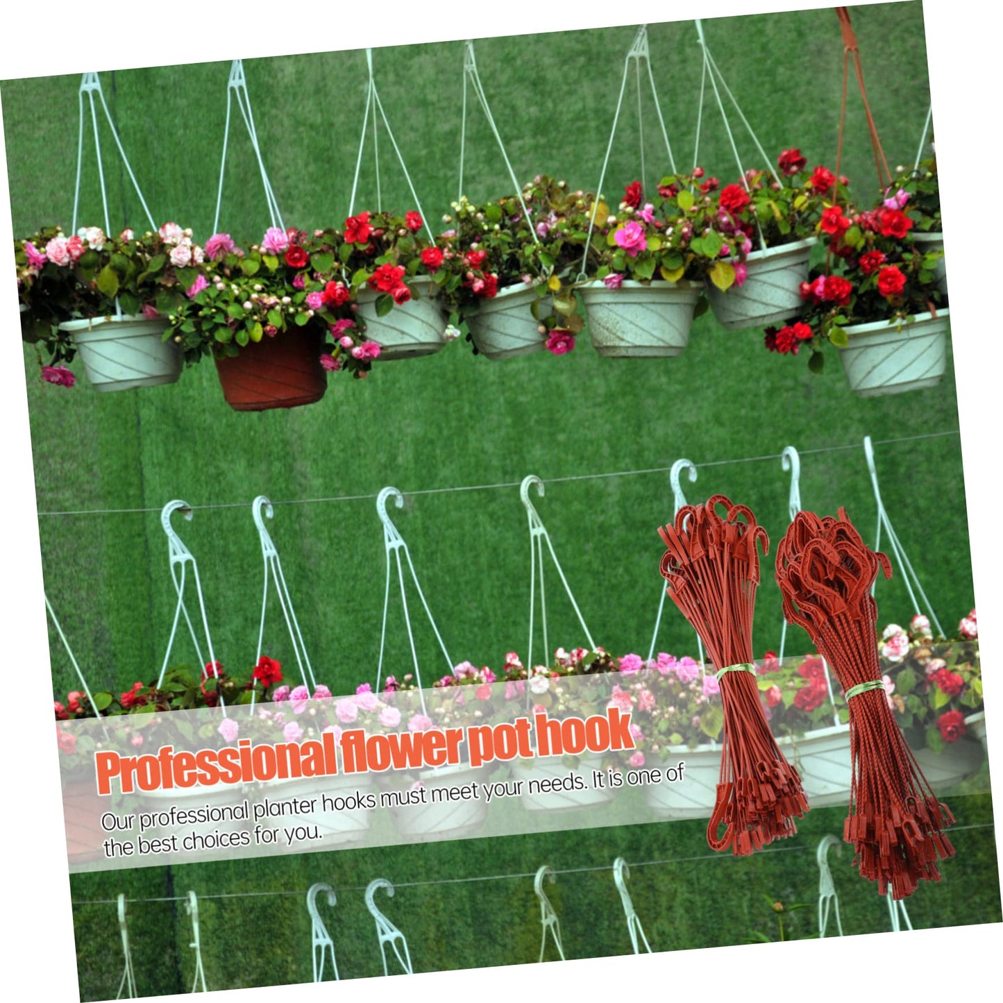 BESTonZON 60pcs Flowerpot Hooks Versatile Plant Pot Hangers for Use Easy Installation Sturdy Plastic Material for Gardens Balconies and Home Decor
