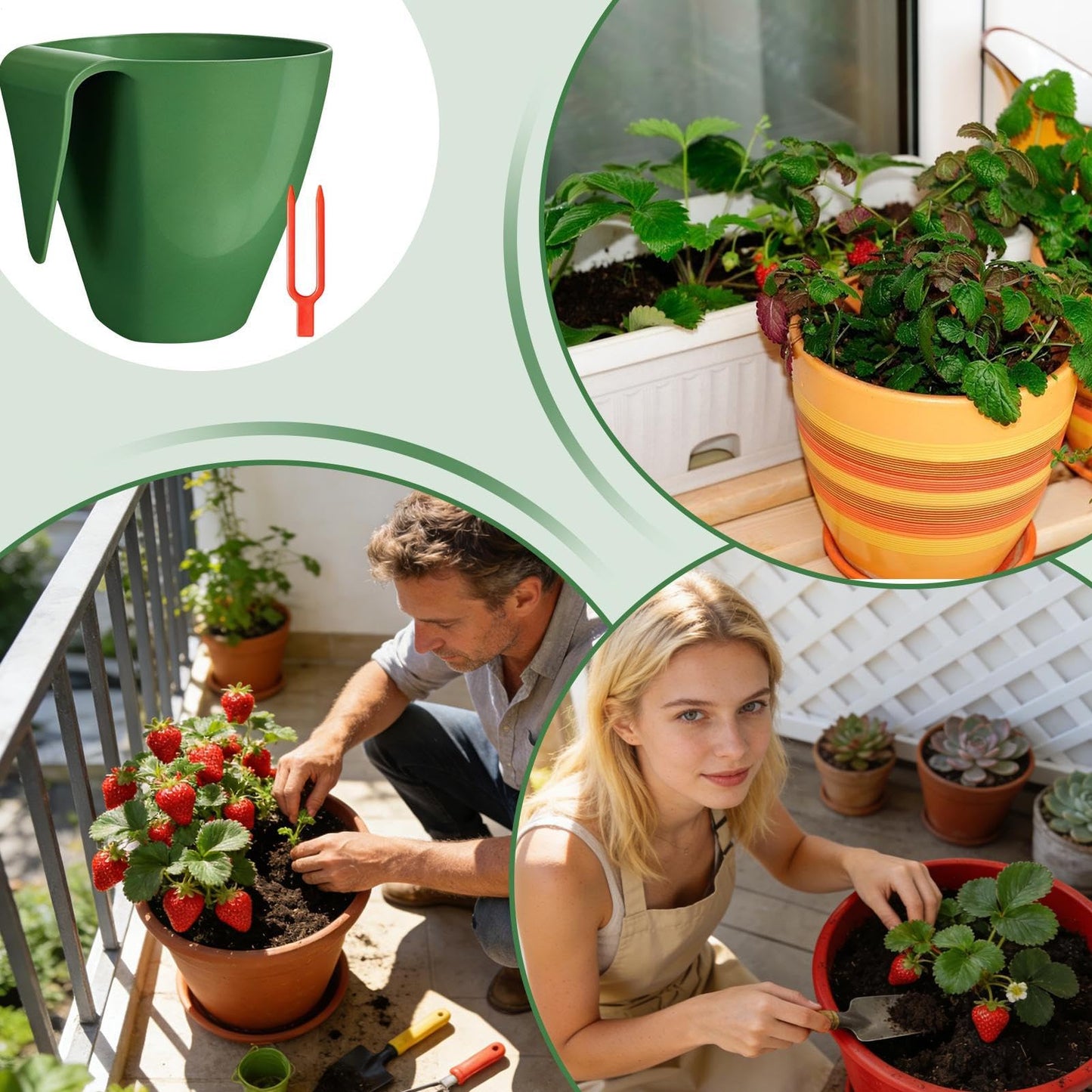 Strawberry Propagation Station | Breathable Portable Cups with Forks for Fast Transplanting, Bare Root Strawberry Cultivation Tool for Windowsill, Courtyard, Garden, Yard, Farm, Balcony