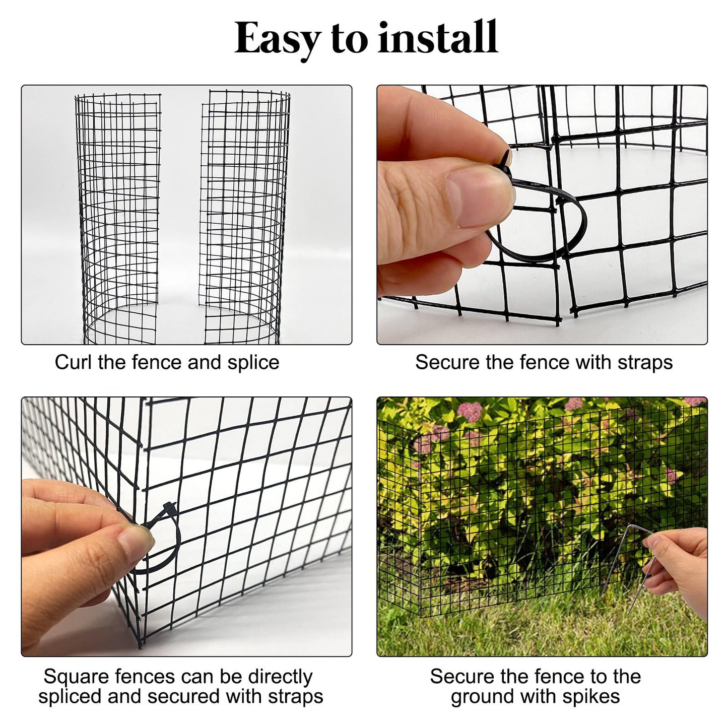10 Pack Plant Protector from Animals, 12'' x 12'' Square Metal Plant Cages Wire Plant Protectors 40pcs Metal Mesh to Keep Animals Out, Garden Protection Bunny Barricades for Garden Flowers Vegetables