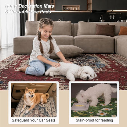 Washable Pee Pads for Dogs, Reusable Puppy Potty Training Pads, Ultra-Absorbent Thick Waterproof Leak-Proof Non-Slip Pads & Mat for Crate, Playpen, Floor, Whelping & Housebreaking , 2 Pack 48"x48"