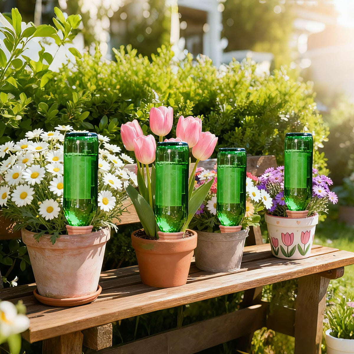 Plant Watering Spikes 12 Pack,Terracotta Plant Watering Spikes Wine Bottle Automatic Plant Waterer for Watering Indoor and Outdoor Plants While on Vacation - Plant Perfect Self-Watering Device