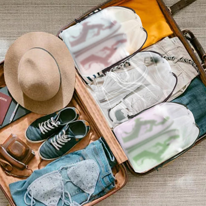 MZYIWUU 30 Pack Clear Shoe Bags for Travel, Transparent Waterproof Drawstring Dust Bags (11.8” x 15.7”) for Packing, Shoe Organization & Storage – Ideal for Men & Women