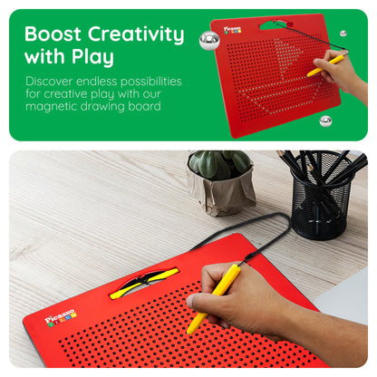 PicassoTiles Toys Magnetic Drawing Board 12x10 inch Large 748 Bead Magnet Tablet Pad Erasable Reusable Writing Playboard STEM Toys Educational Playset Open-Ended Learning Kit PTB01