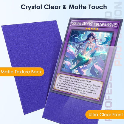 Kitoyz 500 Pcs Card Sleeves for Trading Card, Matte Card Sleeves Deck Card Protectors Compatible with Baseball Cards, Sports Cards, Game Cards (Blue)