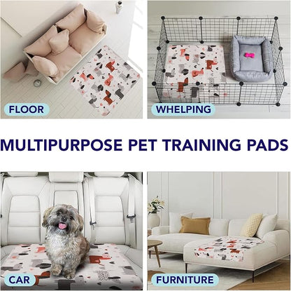 PUPIBOO Washable Pee Pads for Dogs and Cats - Super Absorbent Reusable Puppy Training Pads - 100% Waterproof, Leak-Proof & Non-Slip Whelping Pads for Pet Housebreaking
