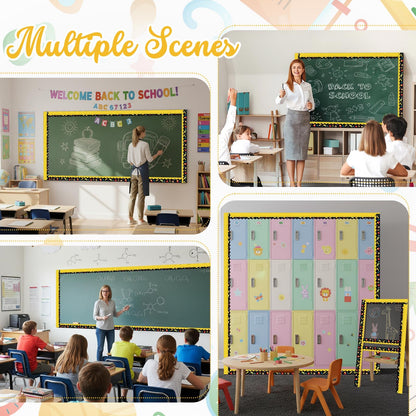Trandraft 2 Rolls 65.6ft Back to School Bulletin Board Borders, Ruler and Pencil Patterns Bulletin Board Borders Strips for First Day of School Office Home Classroom Themed Party Decor