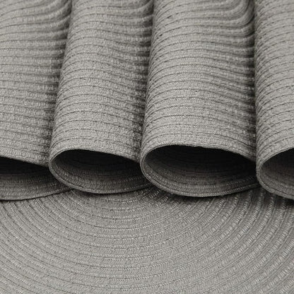 SHACOS Round Braided Placemats Set of 6 Thick Fabric Circle Grey Place Mats Woven Table Mats for Dining Tables 15 inch (Gray, 6)