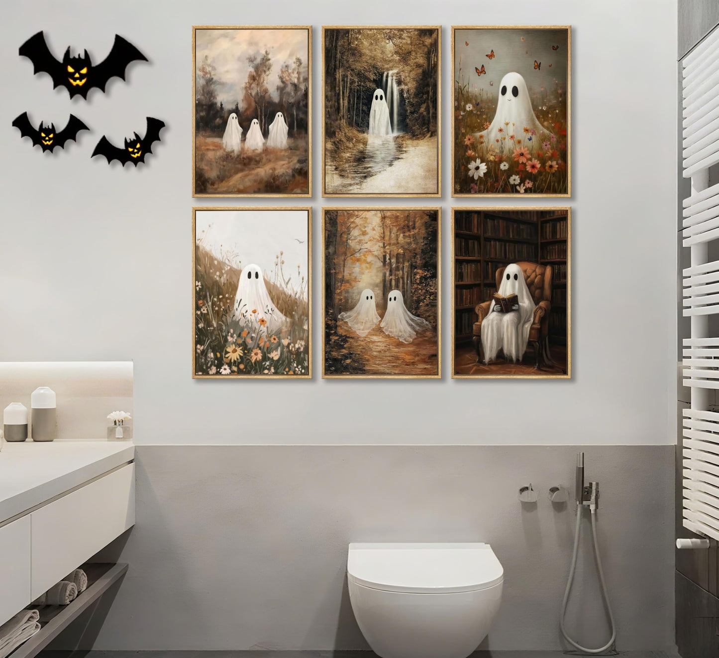 Vintage Halloween Posters Wall Art, 6Pcs, 8x10in