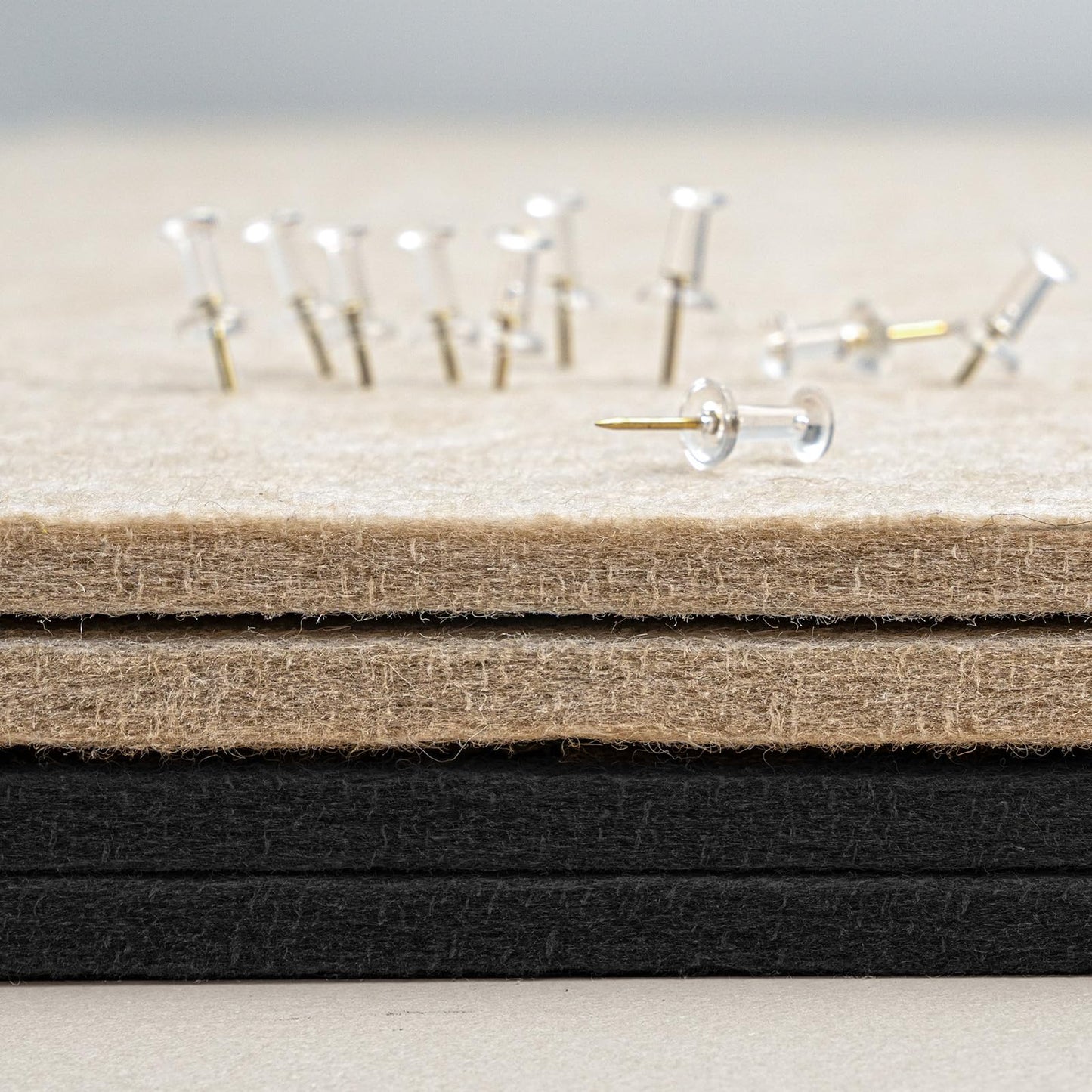 Lightomorrow Large Bulletin Board - 60 x 36 Inches, Decorative Felt Pin Board for Wall - 5' x 3' Foldable Photo Display Board with Self-Adhesive Tape, Includes 20 Push Pins - Black