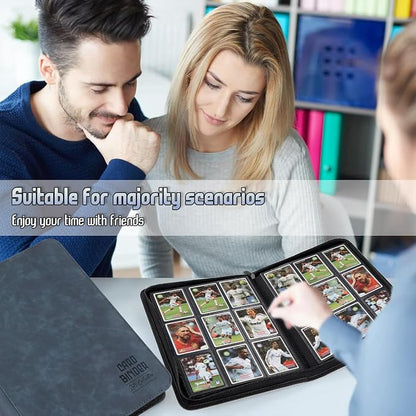 Trading Card Binder, Premium 9 Pocket Double Sided 540 Pocket PU Card Collection Binder, Collectible Trading Card Albums for MTG, TCG, Sport Card, Game Cards (Blue)