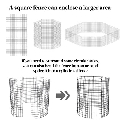 15 Pcs Large Wire Plant Protector from Animals, 5 Pack 24" H X 12" Dia Metal Plant Cage Chicken Wire Cloche with Ground Stakes and Nylon Tie to Keep Animals Out, Garden Protection Bunny Barricade