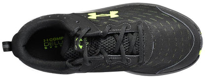 Under Armour Men's Charged Assert 10 Shoes, (004) Black/Black/High Vis Yellow, 14 X-Wide