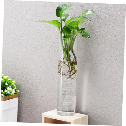 VANZACK 2pcs Cylinder Glass Wall Vases Hanging Terrarium Planters for Indoor Plants Easy to Install Propagation Stations for Home and Office Decor