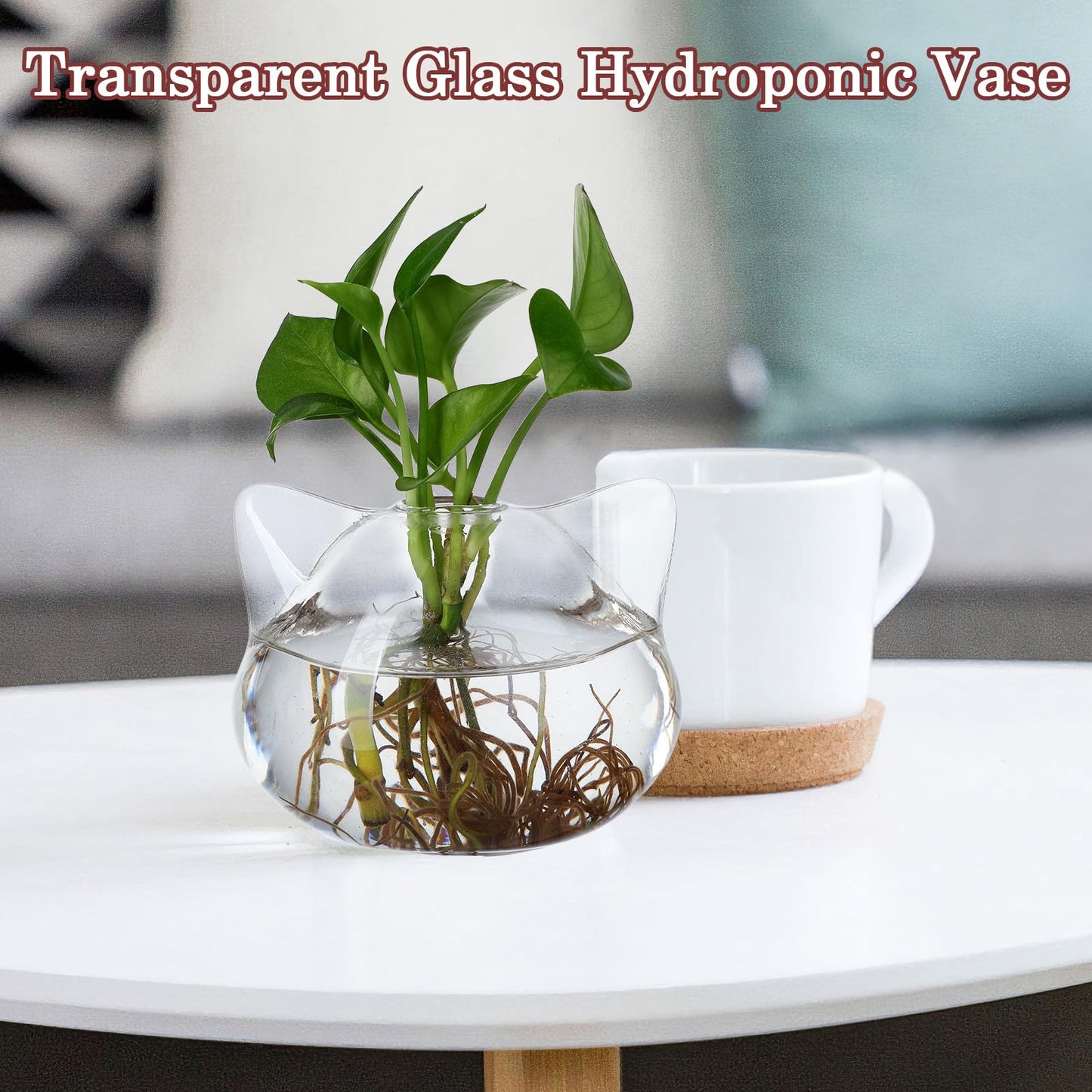 BESPORTBLE 2pcs Cat Shaped Hydroponic Glass Vases for Plants, Small Decorative Terrarium Vase Set, Portable Home Décor Flower Containers