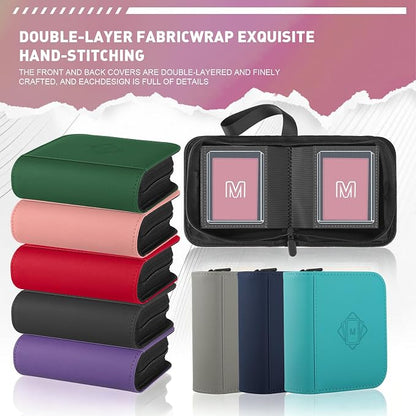 1 Pocket Toploader Binder Holds 40 Cards with 20 Sleeves Collectible Trading Card Album, for 3x4 Toploaders Hard Cases for TCG, MTG, Sports, Baseball, Football, Small Sports Card Book (1Pink)