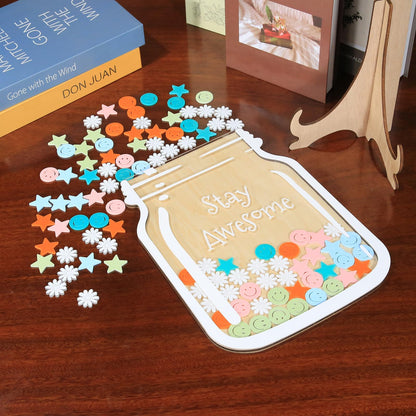 TINGKU 100 Tokens Happy Daisies Magnetic Behavior Jar Classroom Reward System, Extra Large Class Teacher Reward Incentive Jar for Kids, Behavior Management Classroom Tools, Children Reward Chore Jar