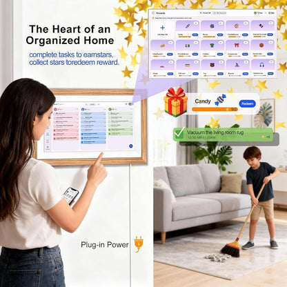 AINFTIME 15.6 Inch Digital Calendar Planner Smart Touch Screen Calendar Sync, Schedule Organizer,Meal Planning to-Do List Time Management Wall Mountable (15.6in White Digital Schedule Planner)