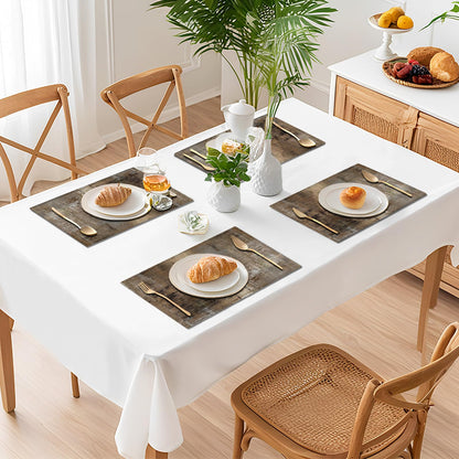 Kerton Stork Brown and Gray Placemats Set of 4, Modern Abstract Place Mats