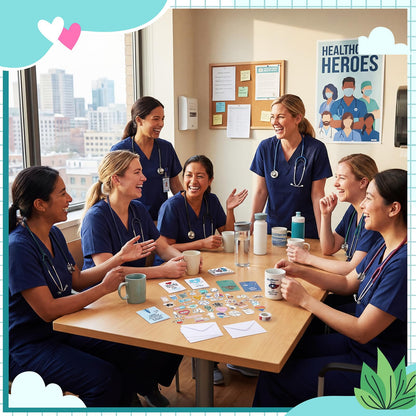 Nuanchu Nurse Week Decorations Kit for Hospital & Graduation 612 PCS Appreciation Felt Bulletin Board, Nurse Thank You Cards, Stickers & Pushpins Party & Appreciation Wall Display, 47.2" x 35.4"