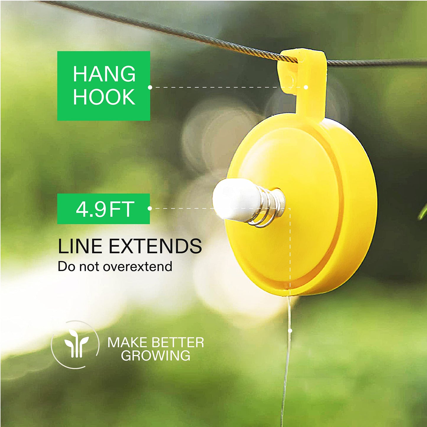 VIVOSUN 12 PCS Retractable Plant Yoyo with Stopper for Grow Support in Tent Garden or Hydroponics, Yellow